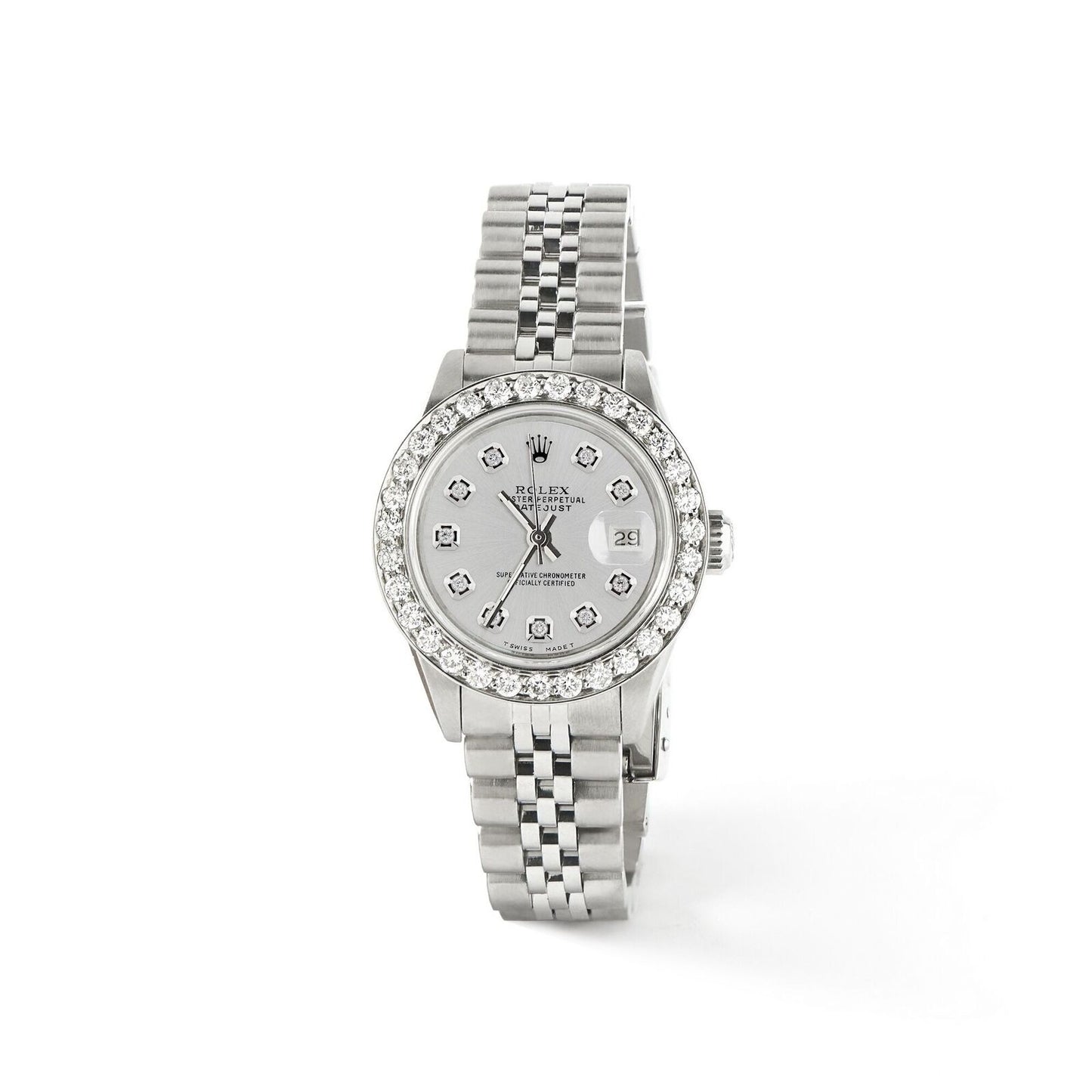 title:Rolex Datejust 26mm 1.3CT Diamond Bezel/Silver Grey Dial Jubilee Steel Watch TFJ-142508120;color:not applicable