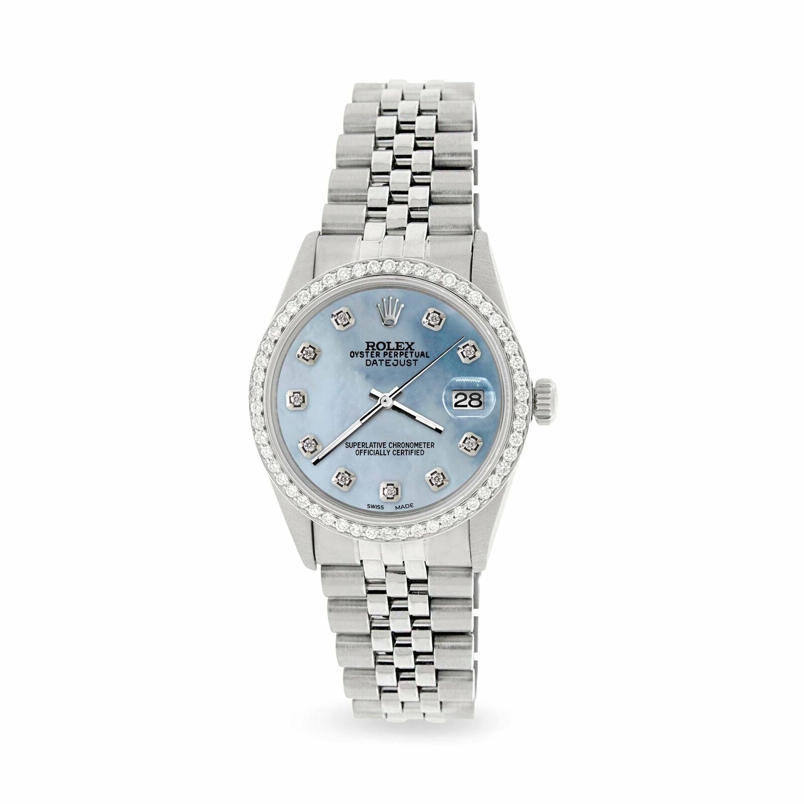 title:Rolex Datejust Steel  Jubilee Watch Diamond Sky Blue MOP Dial TFJ-142507930;color:not applicable