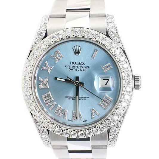 title:Rolex Datejust II 41mm 4.65ct Diamond Bezel/Blue Roman Dial  TFJ-142508117;color:not applicable