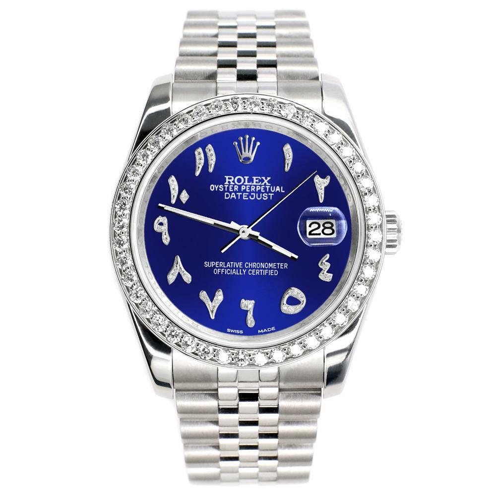 title:Rolex Datejust  36mm 2.0ct Diamond Bezel/Navy Blue Arabic Dial Steel Watch TFJ-142508015;color:not applicable