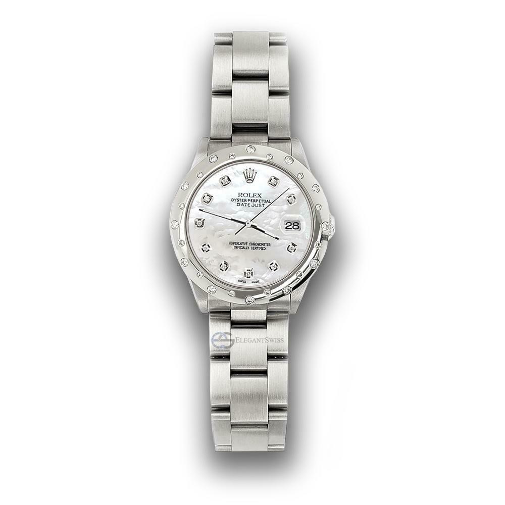 title:Rolex Datejust Midsize 31mm Domed 24 Diamonds Bezel/White MOP Dial Watch TFJ-142508797;color:not applicable