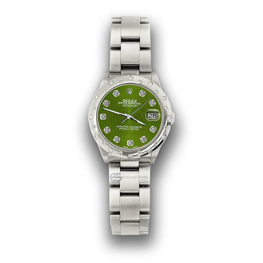 title:Rolex Datejust Midsize 31mm Domed 24 Diamonds Bezel/Royal Green Dial Watch  TFJ-142508789;color:not applicable