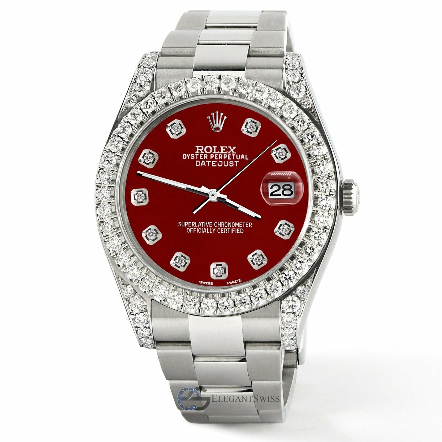 title:Rolex Datejust 41 126300 4.4CT Diamond Bezel/Lugs/Imperial Red Dial,  TFJ-142508766;color:not applicable