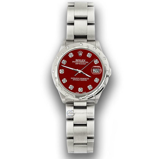 title:Rolex Datejust Midsize 31mm Domed 24 Diamonds Bezel/Imperial Red Dial 78240 TFJ-142508734;color:not applicable