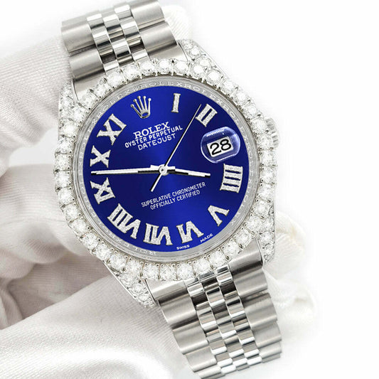 title:Rolex Datejust 116200 36mm 4.2CT Diamond Bezel/Lugs/Navy Blue Dial Steel Watch TFJ-142508657;color:not applicable