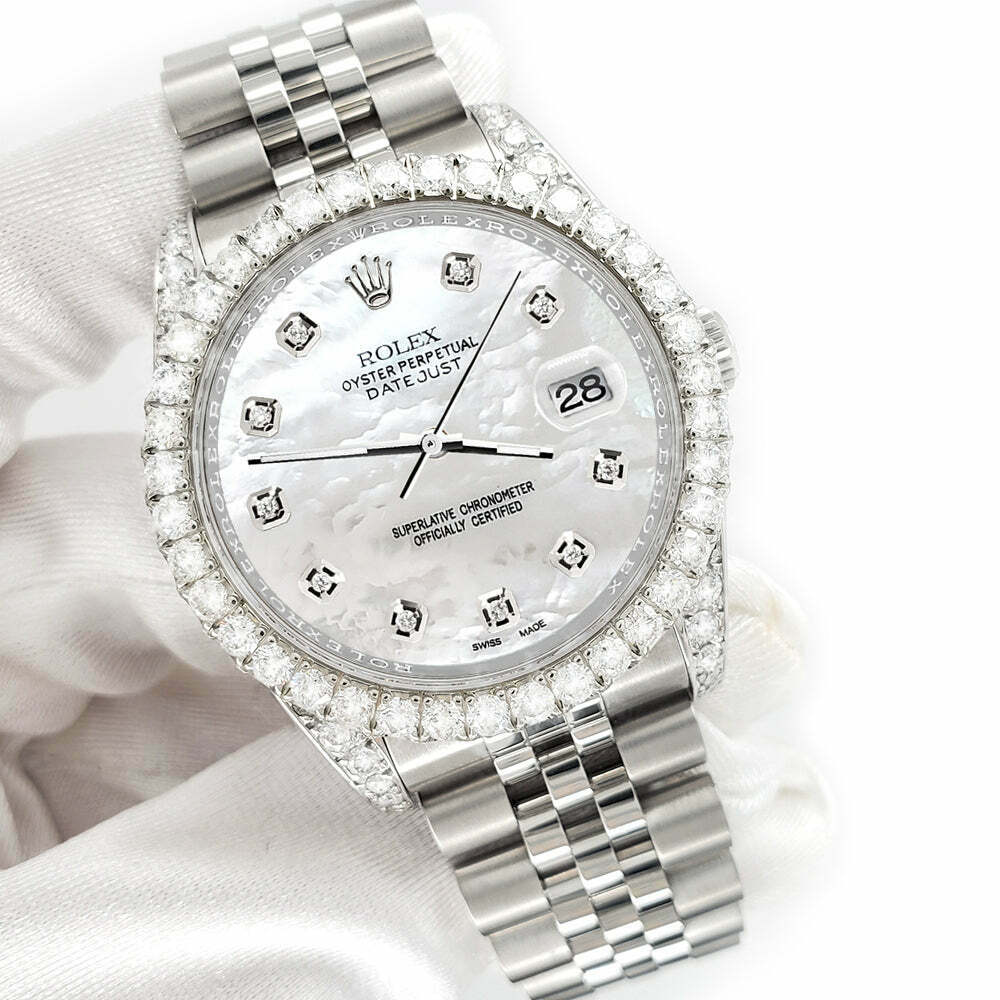 title:Rolex Datejust 116200 36mm 3.9CT Diamond Bezel/Lugs/White MOP Dial Steel Watch TFJ-142508651;color:not applicable