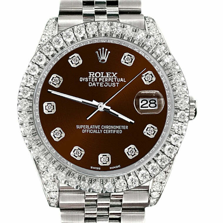 title:Rolex Datejust 41 4.4CT Diamond Bezel/Lugs/Chocolate Dial TFJ-142508576;color:not applicable