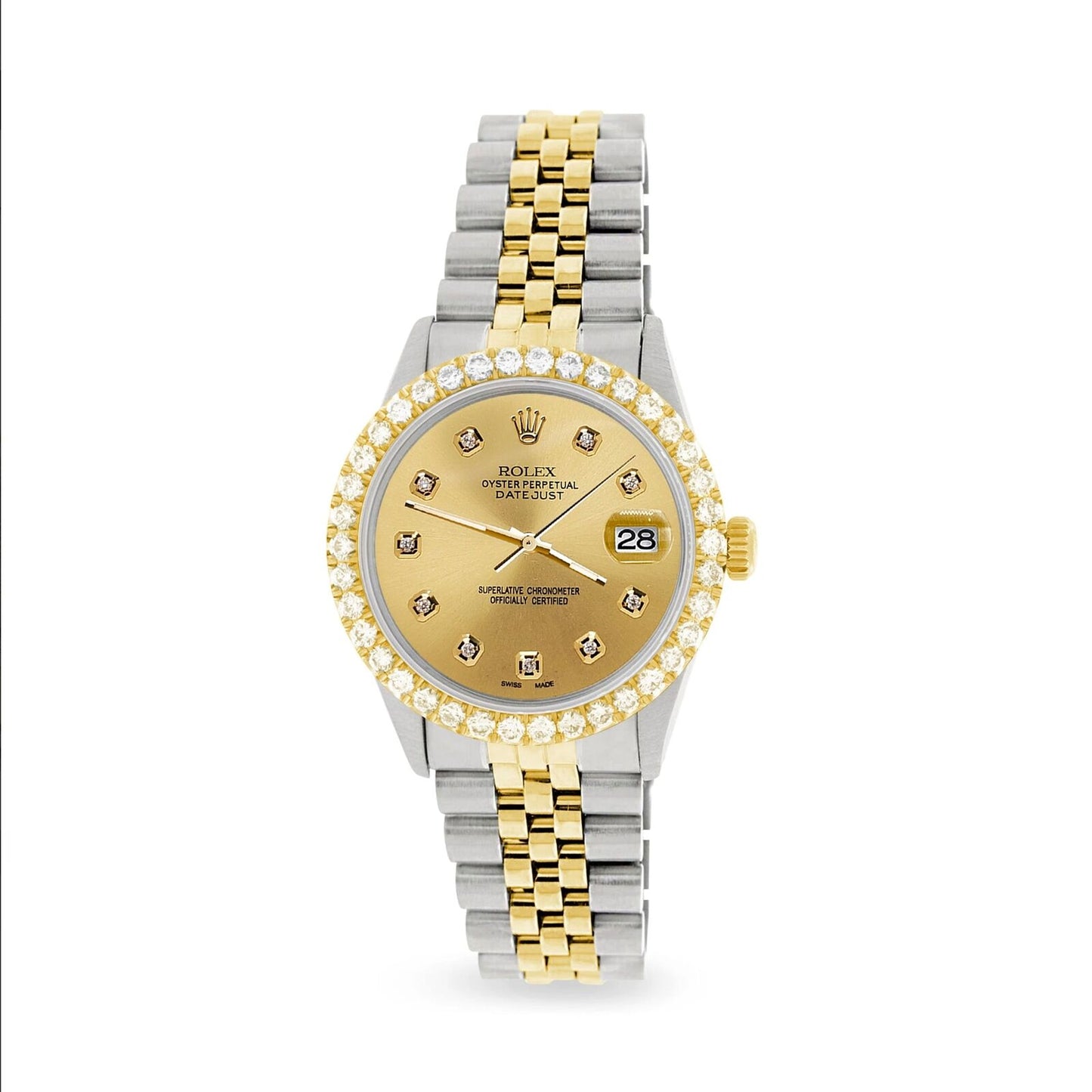 title:Rolex Datejust 36mm 2-Tone Watch 3.05ct Diamond Bezel/Champagne Diamond Dial TFJ-142508560;color:not applicable