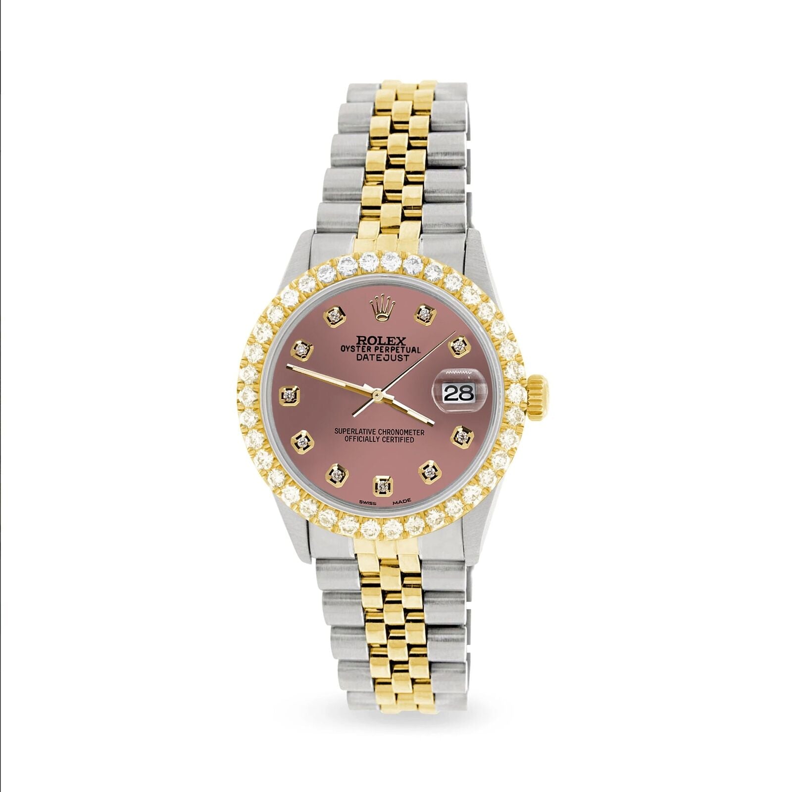 title:Rolex Datejust 2-Tone Watch 3.05ct Diamond Bezel/Salmon Diamond Dial TFJ-142508556;color:not applicable