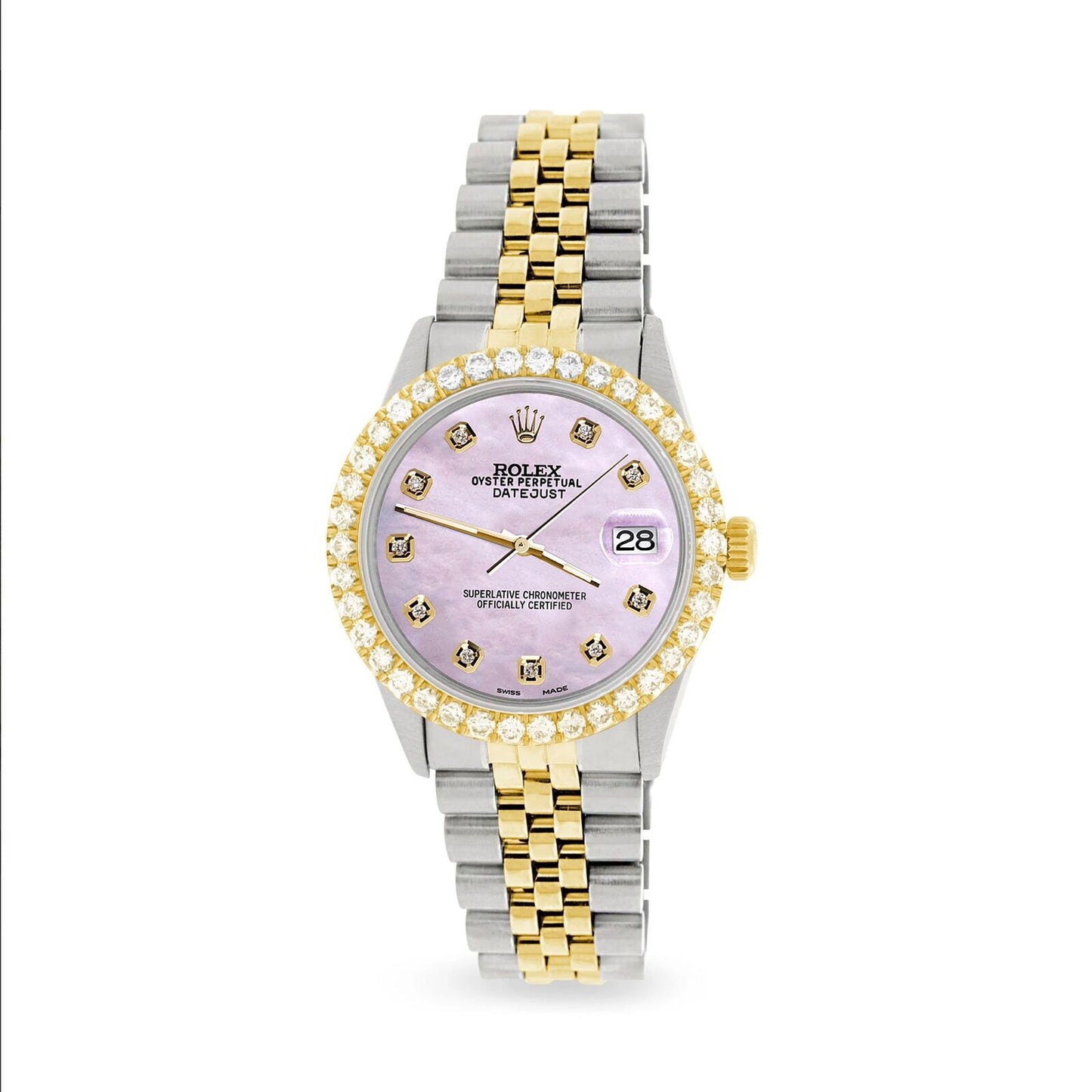 title:Rolex Datejust 2-Tone Watch 3.05ct Diamond Bezel/Turquoise Diamond Dial TFJ-142508549;color:not applicable