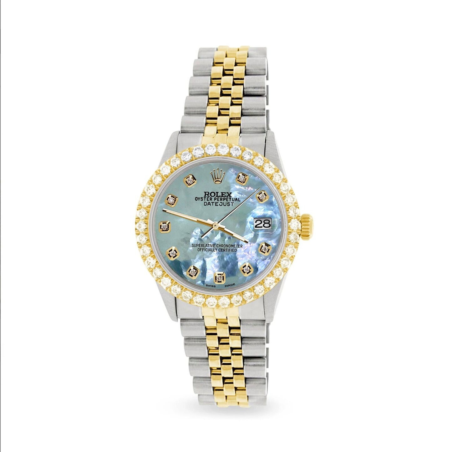 title:Rolex Datejust 2-Tone 3.05ct Diamond Bezel/Tahitian Blue MOP Diamond Dial TFJ-142508546;color:not applicable