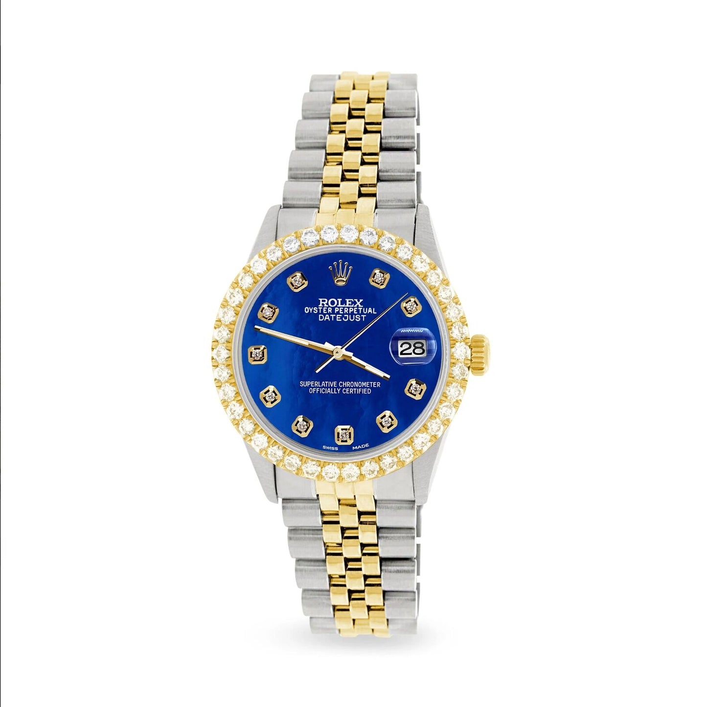 title:Rolex Datejust 2-Tone 3.05ct Diamond Bezel/Royal Blue MOP Diamond Dial TFJ-142508544;color:not applicable