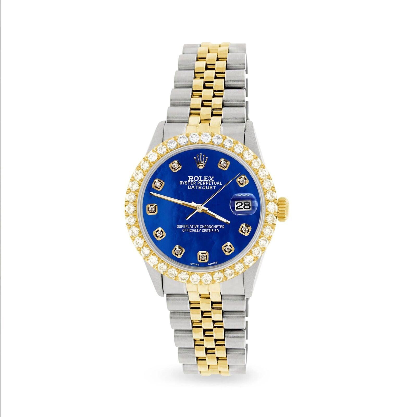 title:Rolex Datejust 2-Tone 3.05ct Diamond Bezel/Royal Blue MOP Diamond Dial TFJ-142508544;color:not applicable