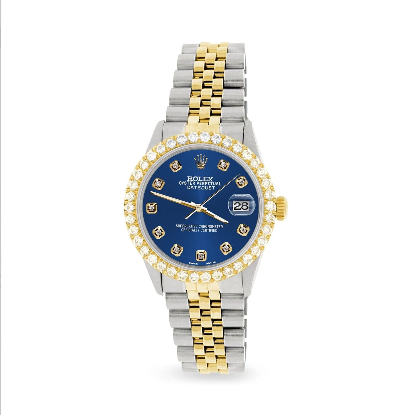 title:Rolex Datejust 2-Tone Watch 3.05ct Diamond Bezel/Cobalt Blue Diamond Dial TFJ-142508543;color:not applicable