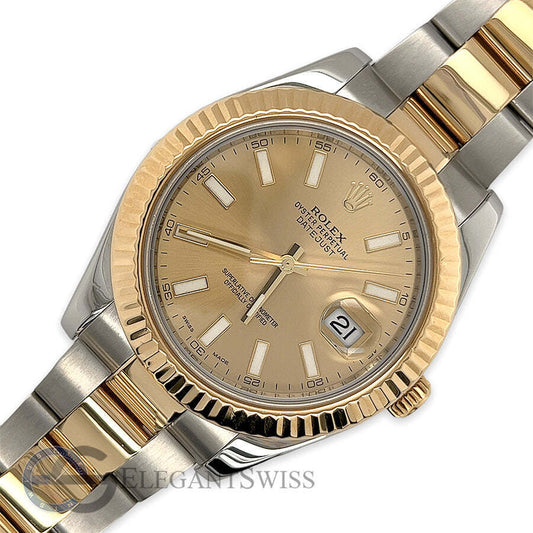 title:Rolex Datejust II 2-tone 41mm Champagne Stick Watch TFJ-142508514;color:not applicable