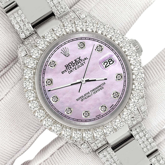 title:Rolex Datejust 31mm Pave 7.2ct Iced Diamond Pink Pearl Track Watch  TFJ-142508460;color:not applicable