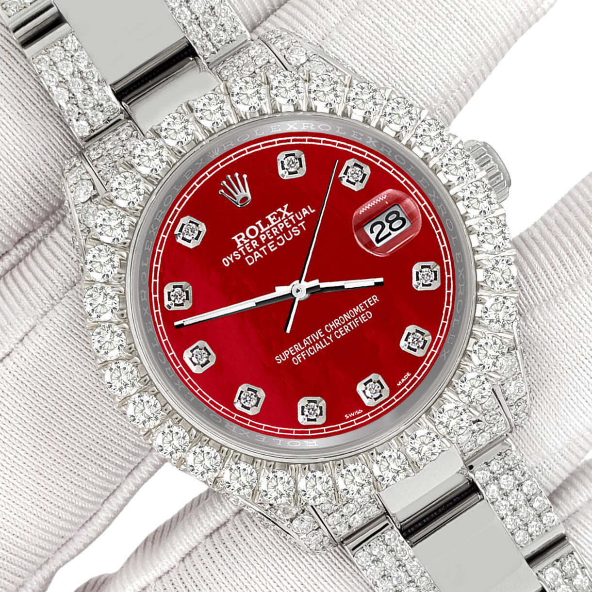 title:Rolex Datejust 31mm Pave 7.2ct Iced Diamond Red  TFJ-142508452;color:not applicable