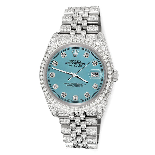 title:Rolex Datejust 36mm 10.2ct Diamond Turquoise Track Jubilee Watch  TFJ-142508391;color:not applicable