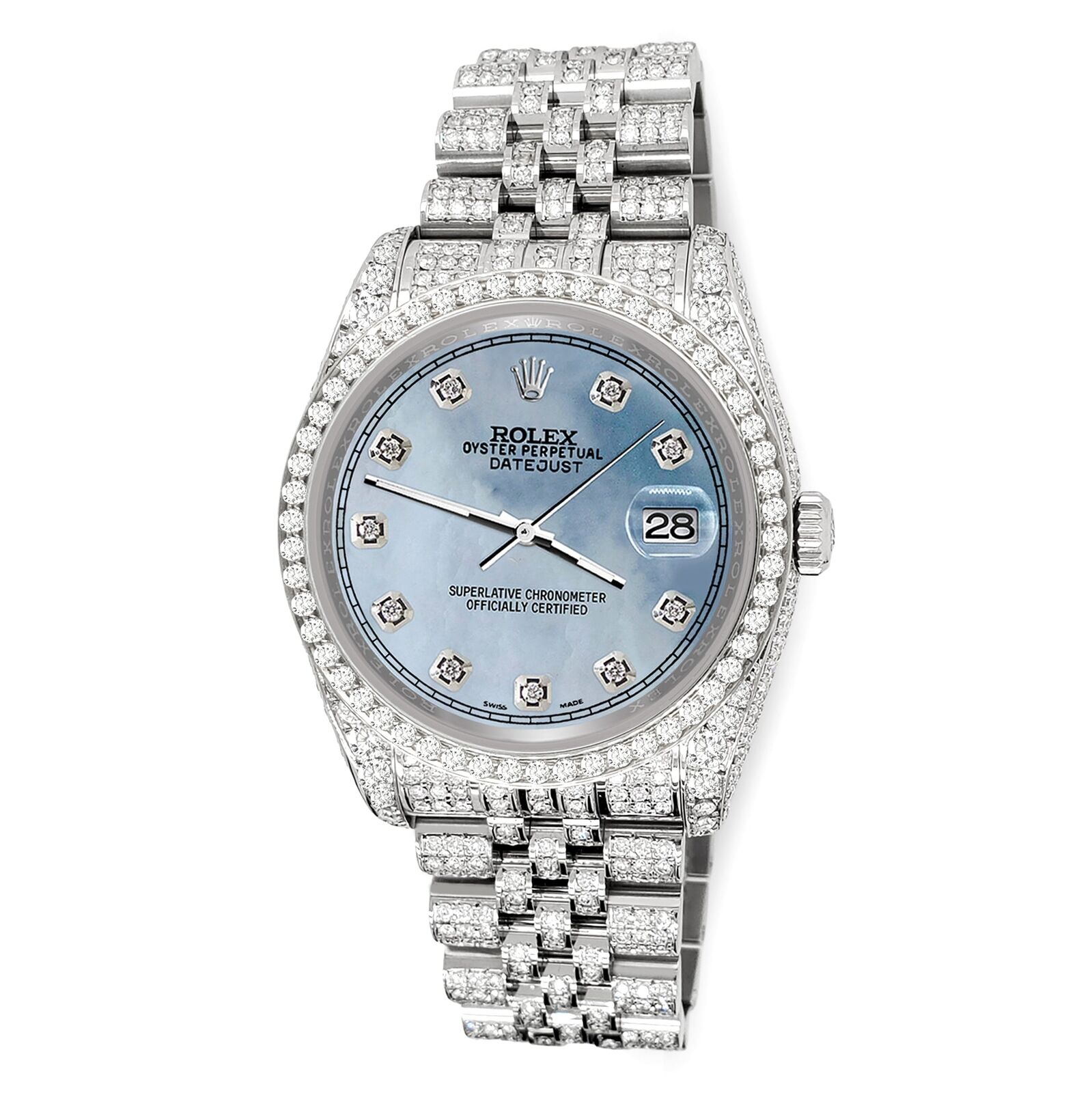 title:Rolex Datejust 36mm 10.2ct Diamond Sky Blue MOP Jubilee Watch  TFJ-142508389;color:not applicable