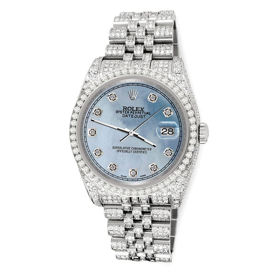 title:Rolex Datejust 36mm 10.2ct Diamond Sky Blue MOP Jubilee Watch  TFJ-142508389;color:not applicable