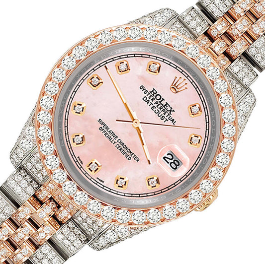 title:Rolex Datejust 36mm 10.75ct Diamond Royal Pink MOP RG Watch  TFJ-142508325;color:not applicable