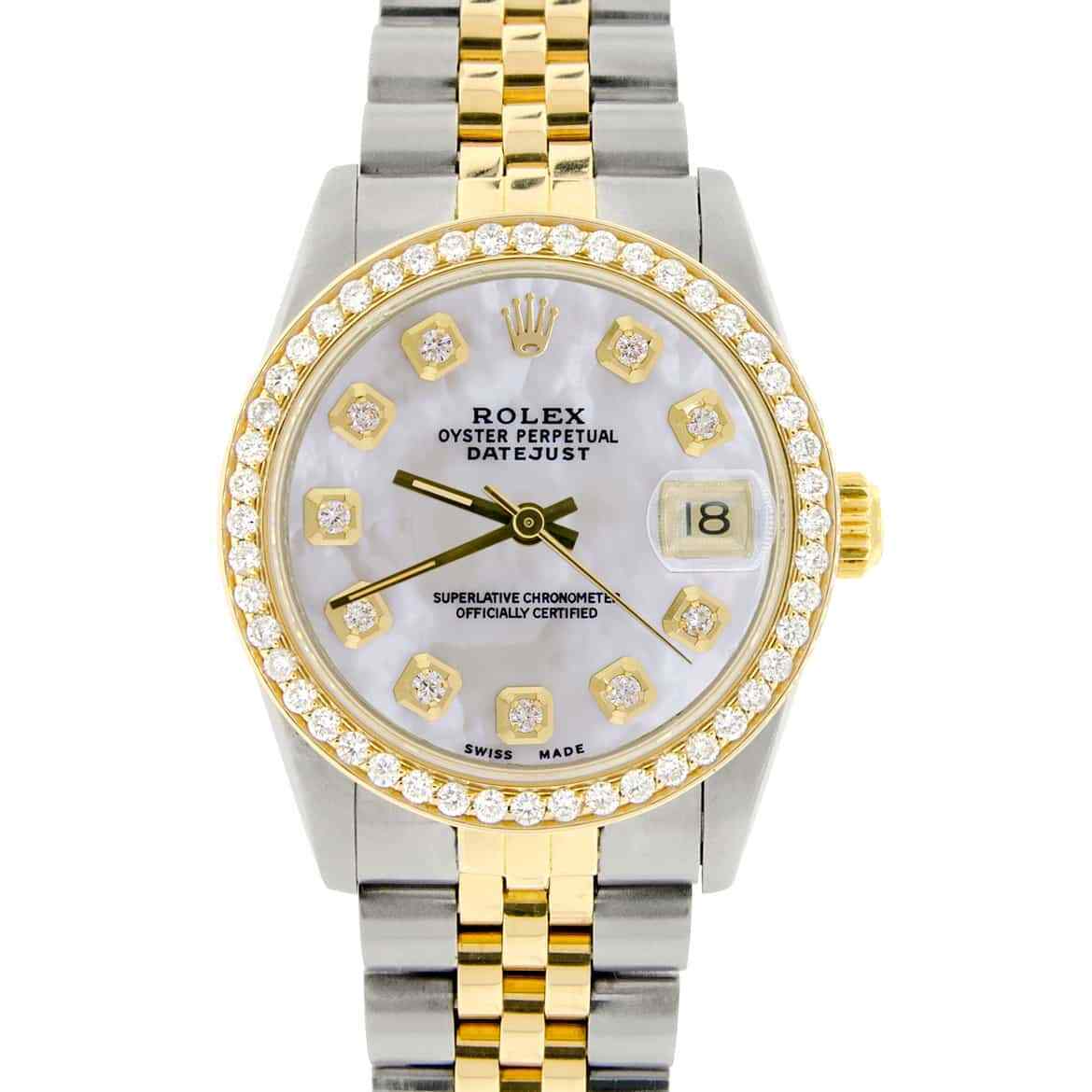 title:Rolex Datejust 2-Tone Midsize 31mm Womens Watch with White MOP Dial  TFJ-142508311;color:not applicable