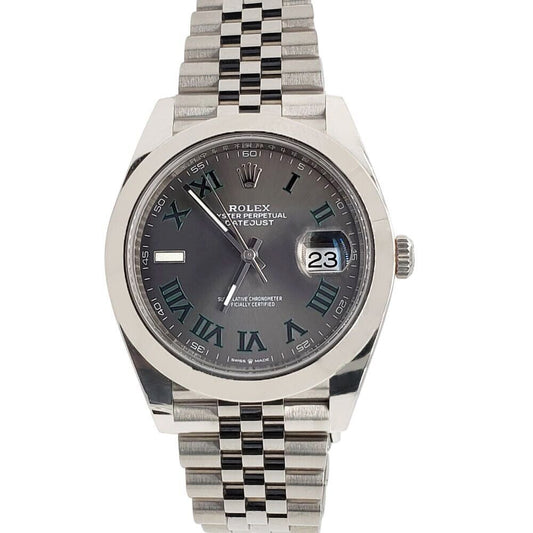 title:Rolex Datejust 41 Wimbledon Slate Roman Dial Jubilee Watch  TFJ-142508279;color:not applicable