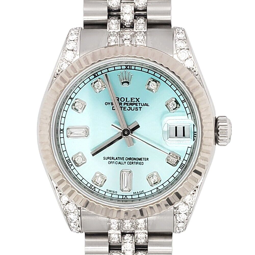 title:Rolex Datejust   Diamonds Watch With Turquoise Baguette Dial   TFJ-142508236;color:not applicable