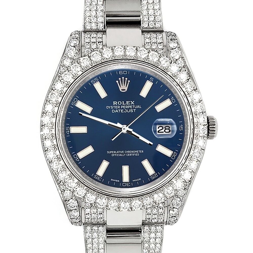 title:Rolex Datejust II  Diamond Bezel/Lugs/Bracelet/Blue Stick  TFJ-142508229;color:not applicable