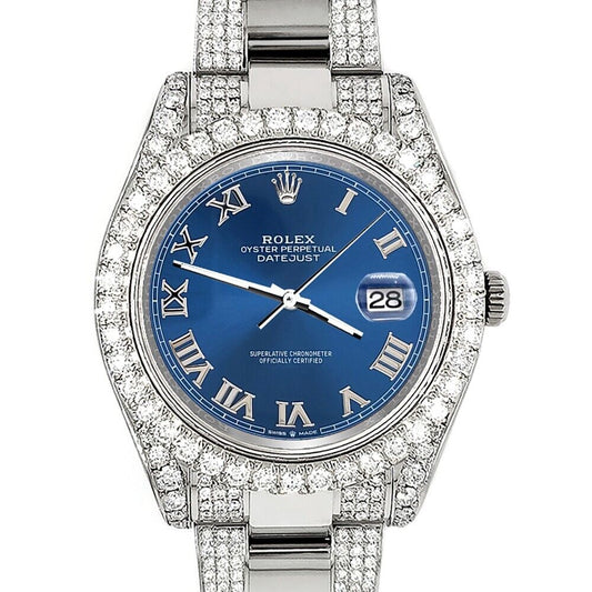 title:Rolex Datejust II 41mm 8.3ct Diamond Bezel/Lugs/Bracelet/Blue Roman Dial Watch TFJ-142508227;color:not applicable