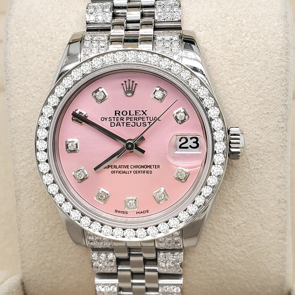 title:Rolex Datejust 31mm 3.30ct Diamond Bezel/Bracelet/Baby Pink Dial Watch  TFJ-142508215;color:not applicable