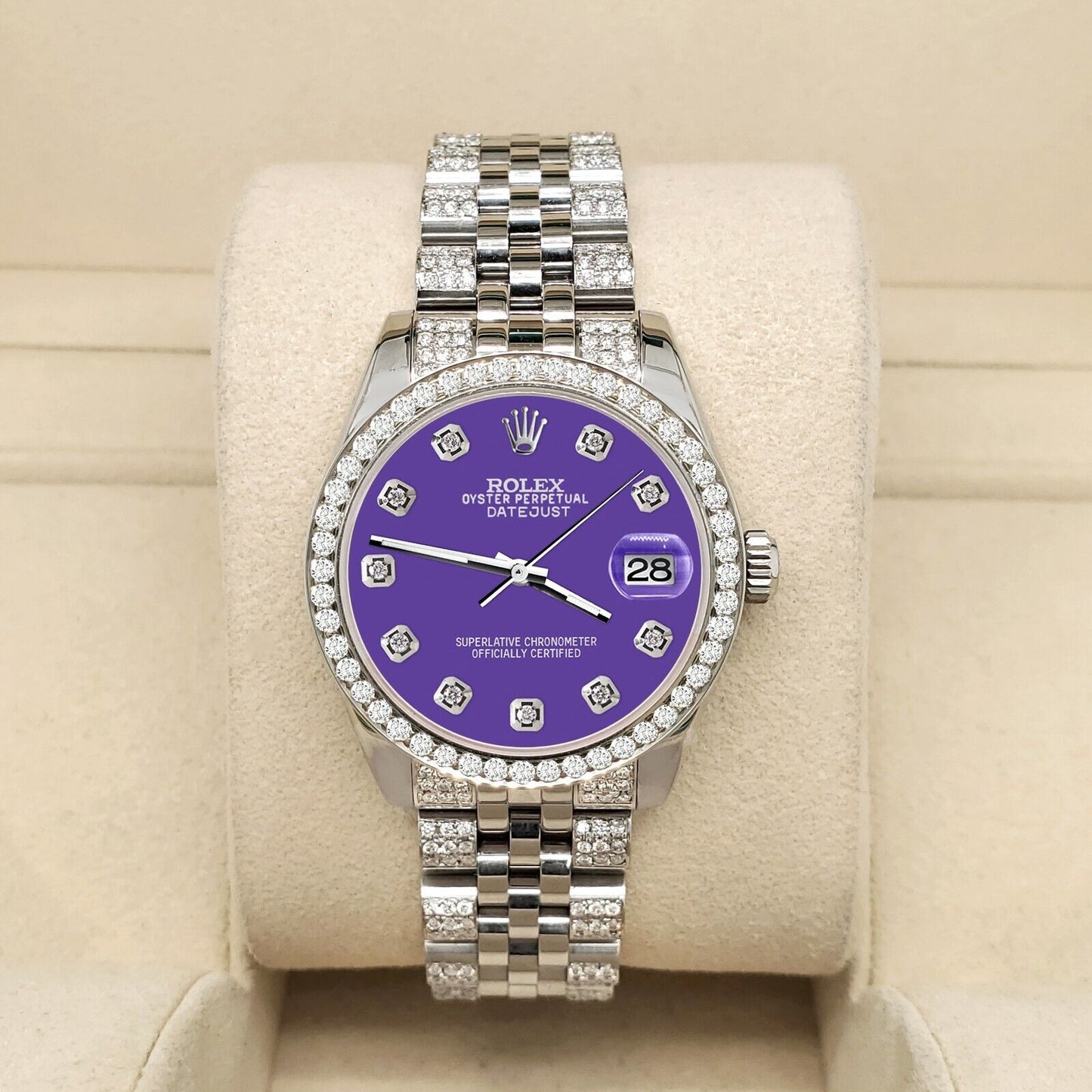 title:Rolex Datejust 31mm 3.30ct Diamond Bezel/Bracelet/Pastel Purple Dial Watch TFJ-142508197;color:not applicable