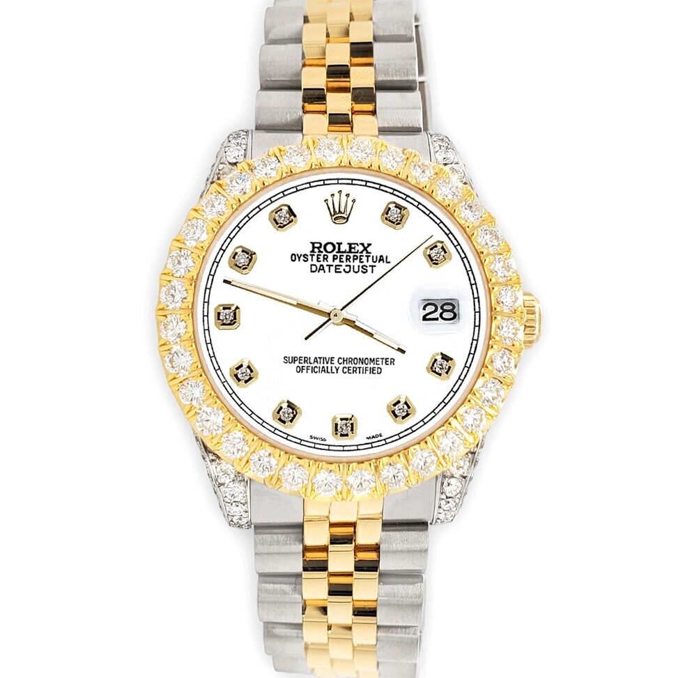 title:Rolex Datejust 31mm 2-Tone  Watch 4.4ct Diamond White Dial/Bezel/Case/Lugs TFJ-142508094;color:not applicable