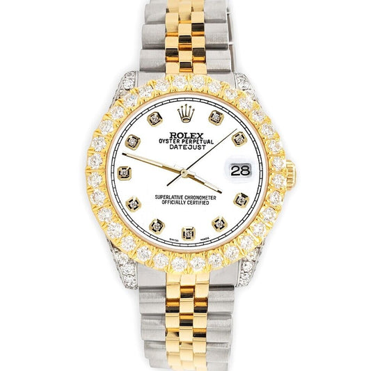 title:Rolex Datejust 31mm 2-Tone  Watch 4.4ct Diamond White Dial/Bezel/Case/Lugs TFJ-142508094;color:not applicable