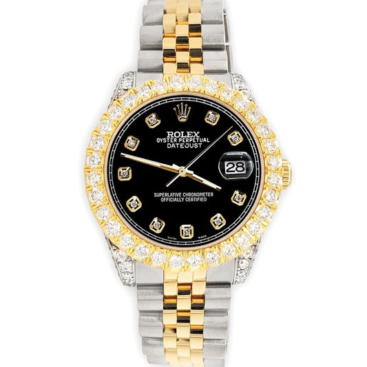 title:Rolex Datejust 31mm 2-Tone  Watch 4.4ct Diamond Black Dial/Bezel/Case/Lugs TFJ-142508093;color:not applicable