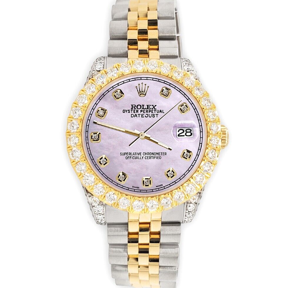 title:Rolex Datejust 31mm 2-Tone Watch 4.4ct Diamond Pink Pearl Dial/Bezel/Case/Lugs TFJ-142508084;color:not applicable