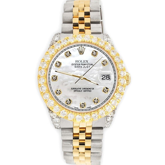 title:Rolex Datejust 31mm 2-Tone Watch 4.4ct Diamond White MOP Dial/Bezel/Case/Lugs TFJ-142508080;color:not applicable