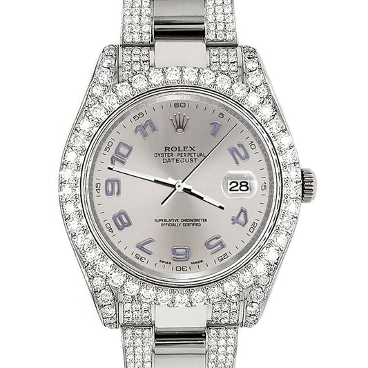 title:Rolex Datejust II 41mm 8.3ct Diamond Bezel/Lugs/Bracelet/Silver Watch  TFJ-142508010;color:not applicable