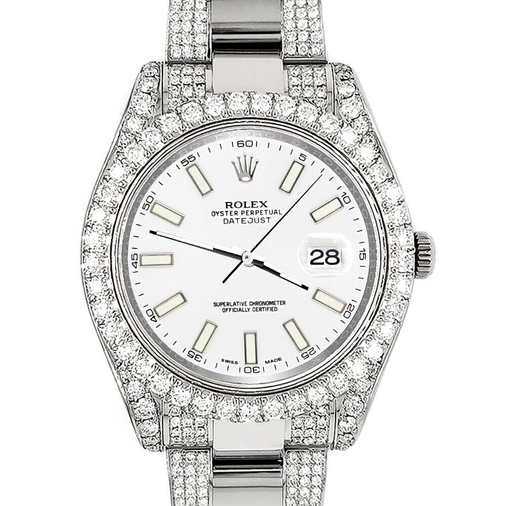 title:Rolex Datejust II 41mm   Diamond Bezel/Lugs/Bracelet/White Stick  Dial Watch TFJ-142508009;color:not applicable