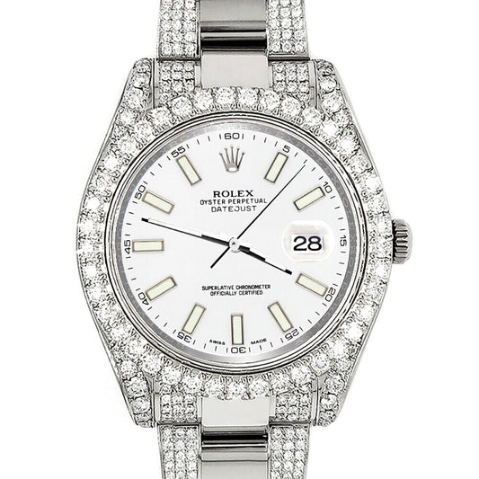 title:Rolex Datejust II 41mm   Diamond Bezel/Lugs/Bracelet/White Stick  Dial Watch TFJ-142508009;color:not applicable