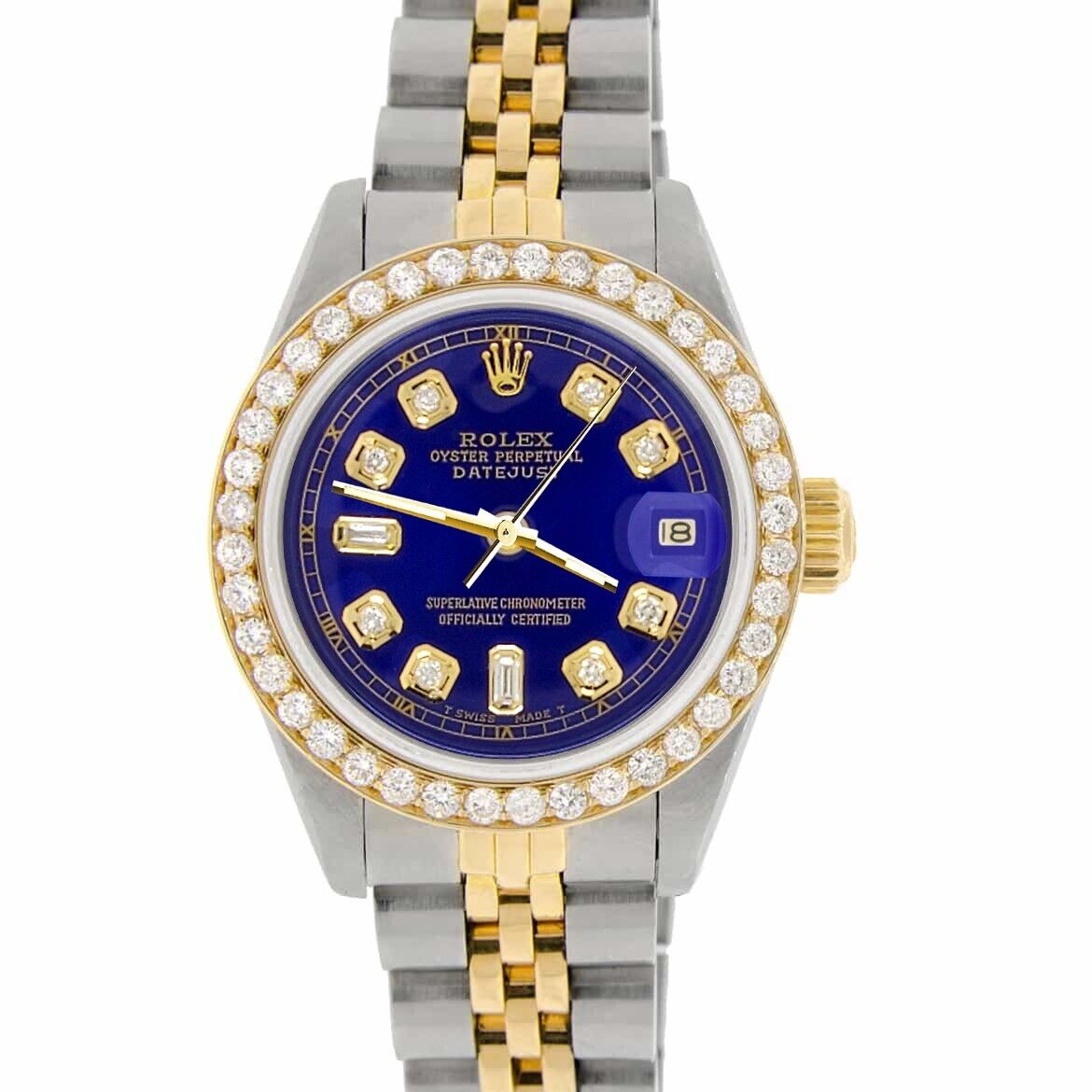 title:Rolex Datejust 26mm 2-Tone Watch  Diamond Bezel/Blue Diamond Dial TFJ-142508001;color:not applicable