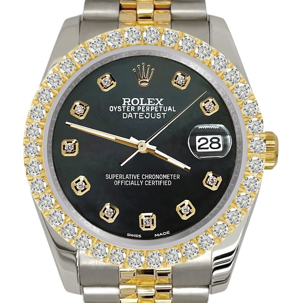 title:Rolex Datejust  Diamond Bezel/Black MOP Dial Jubilee Watch TFJ-142507894;color:not applicable