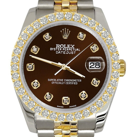 title:Rolex Datejust  Diamond Bezel/Chocolate Dial Jubilee Watch TFJ-142507957;color:not applicable