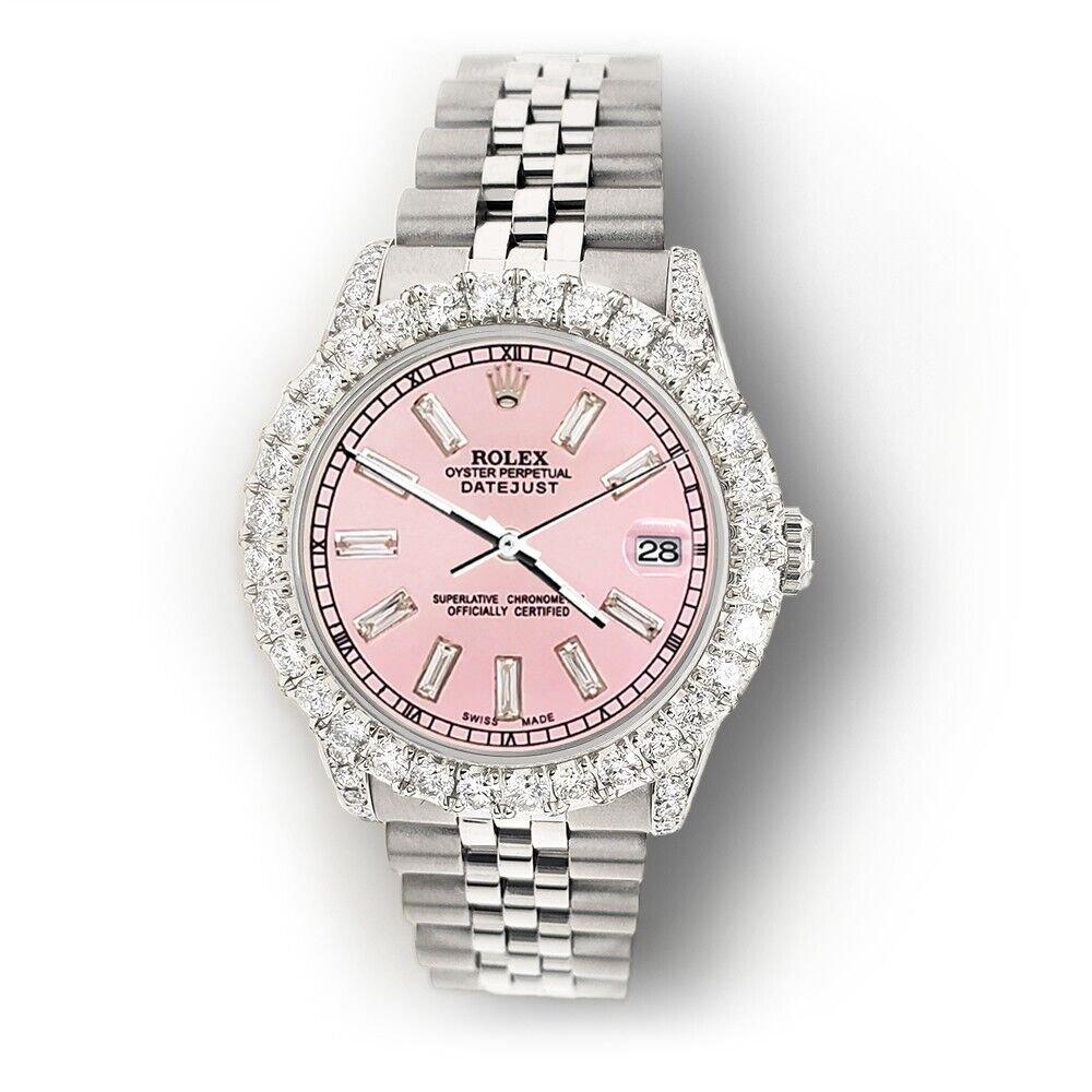 title:Rolex Datejust 31mm 2.95ct Diamond Bezel/Lugs/Pink Baguette Dial Watch TFJ-142507921;color:not applicable