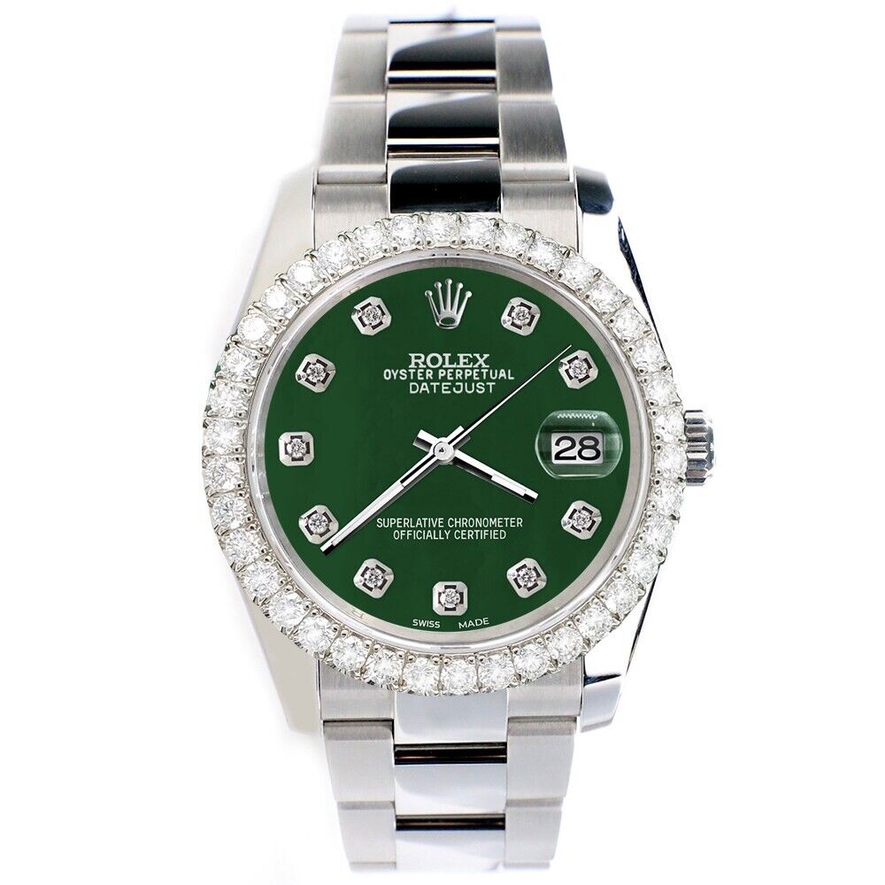 title:Rolex Datejust  Diamond Bezel/Forest Green Diamond Dial Watch TFJ-142507914;color:not applicable