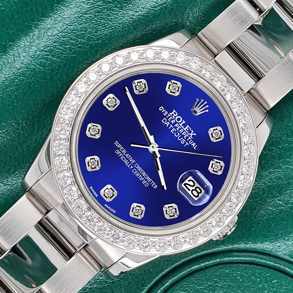 title:Rolex Datejust Midsize 31mm 1.52ct Bezel/Navy Blue Diamond Dial Oyster Watch TFJ-142507873;color:not applicable