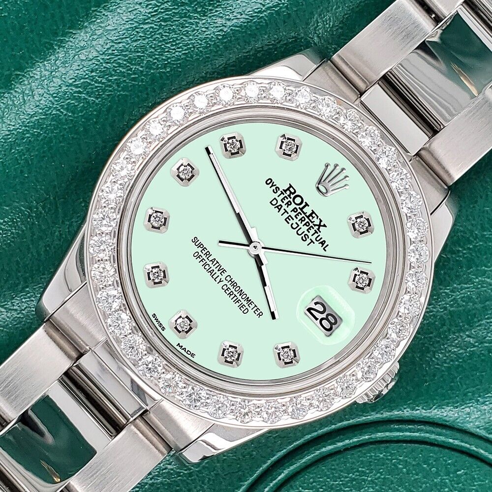 title:Rolex Datejust Midsize 31mm 1.52ct Bezel/Light Malachite Diamond Dial Watch TFJ-142507888;color:not applicable