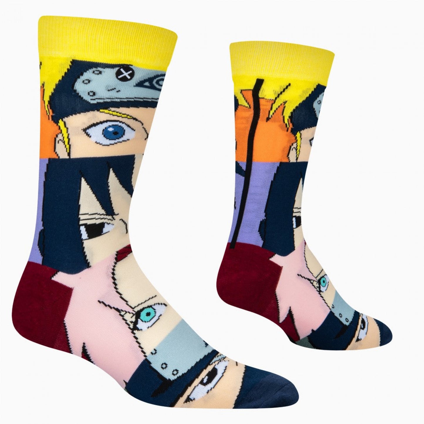 title:Naruto Shippuden Character Mash-Up Crew Socks;color:Multi-Color