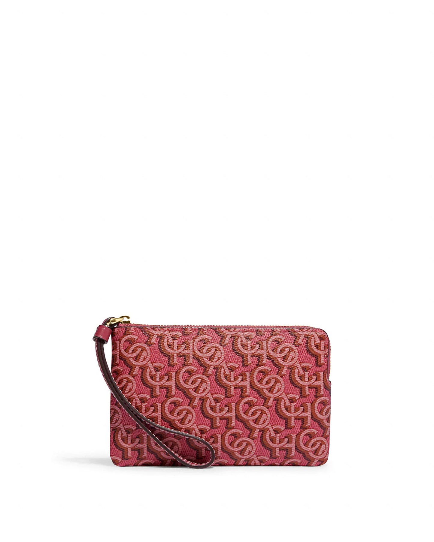 Coach Corner Zip Wristlet With Coach Monogram Print