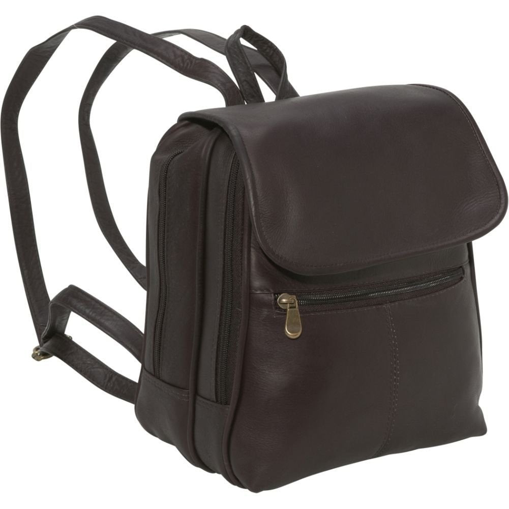 title:Le Donne Leather Woman's Organizer Backpack/Purse;color:CAFE